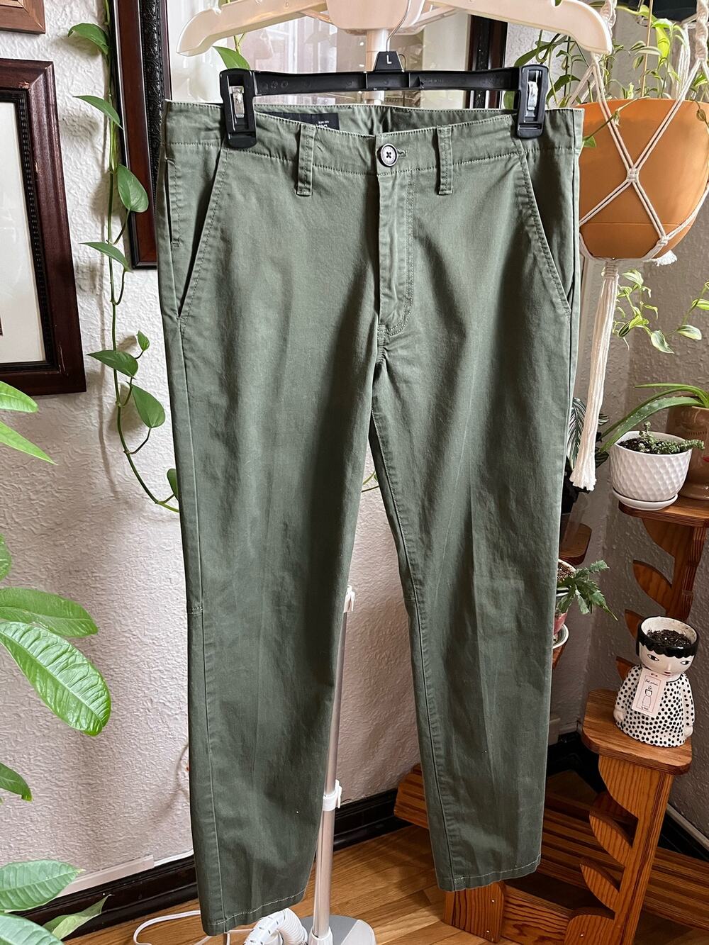 Armani Exchange Straight Leg Army Green Chinos